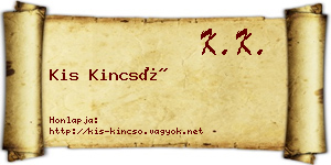 Kis Kincső névjegykártya